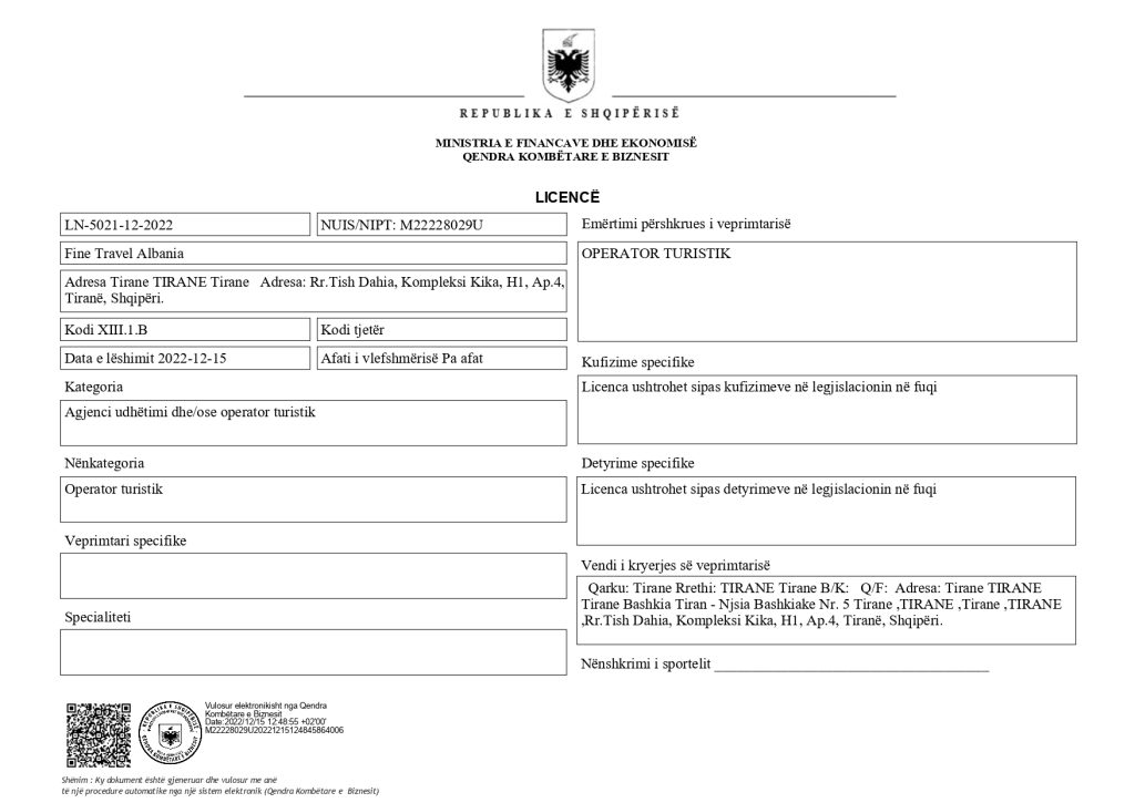 Fine Travel Albania DMC is the brainchild of a tourism professional since 2005 - Albania Travel Agency - Albania Tour Operator